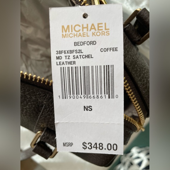 NWT MICHAEL MICHAEL KORS HANDBAG Satchel BEDFORD COFFEE - Picture 7 of 10